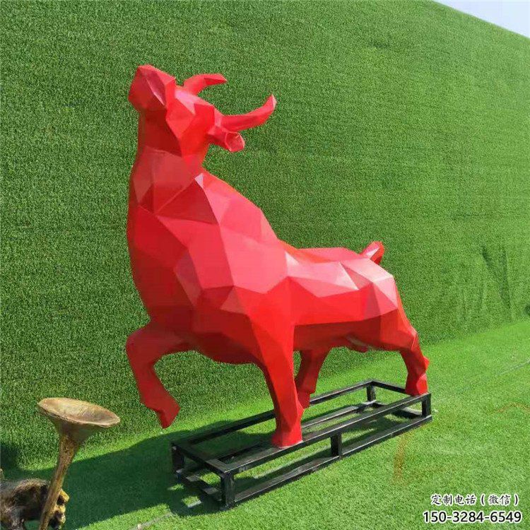 小區黃牛雕塑，仿真主題，彩繪工藝