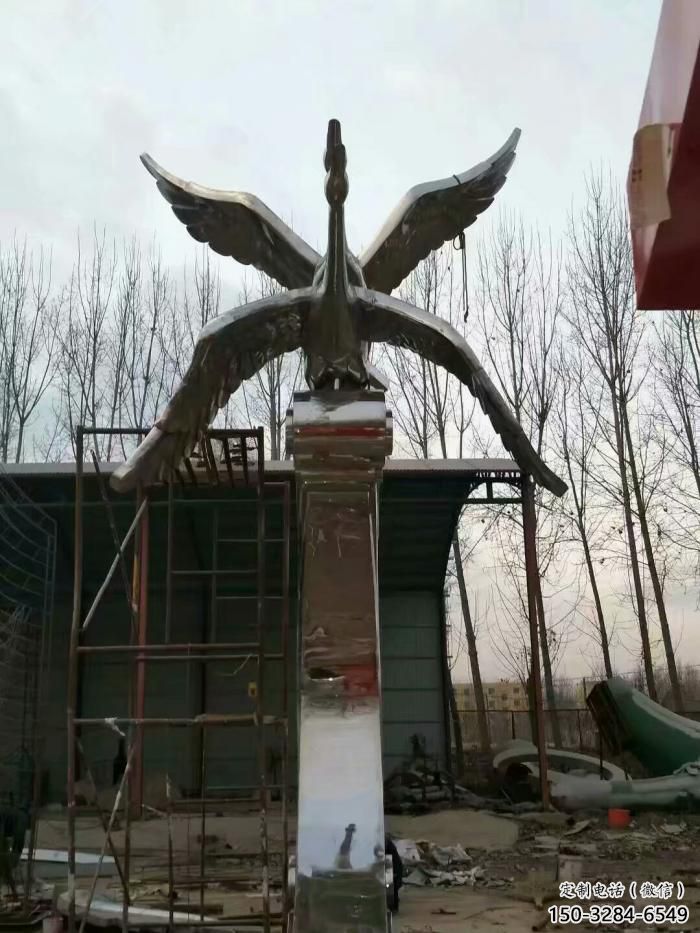 街道白鷺雕塑，鑄銅農耕雕塑，古銅效果