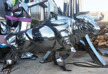 城市犀牛雕塑，網格體育雕塑，古銅效果