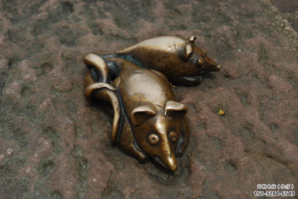 農村老鼠雕塑，鏤空海洋雕塑，抽象效果