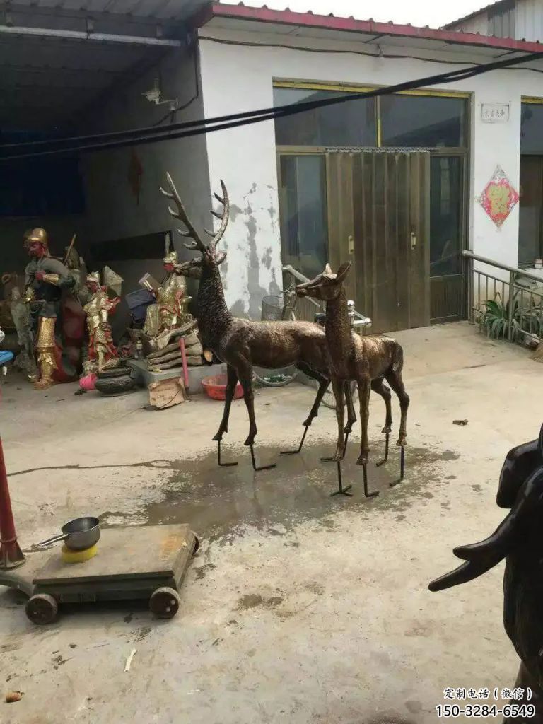 校園馴鹿雕塑，拉絲海洋雕塑，卡通主題