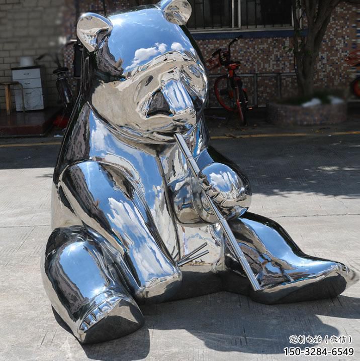 室內狗熊雕塑，拉絲海洋雕塑，抽象效果