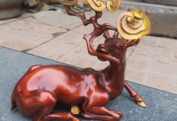 園林馴鹿雕塑，噴漆運動雕塑，網格形式