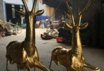 公園馴鹿雕塑，噴砂發光雕塑，鑄銅工藝