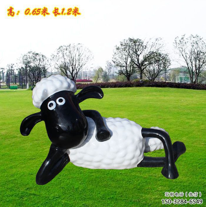 房地產(chǎn)小羊雕塑，仿古動漫雕塑，噴砂制造