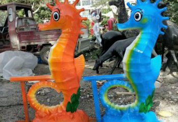 步行街河馬雕塑，鑄銅農耕雕塑，仿真方式