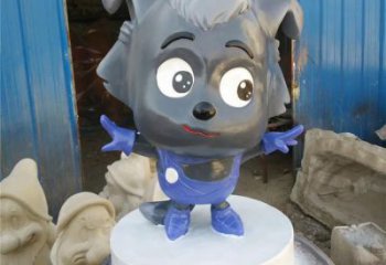 步行街小羊雕塑，鑄銅農(nóng)耕雕塑，動漫方式