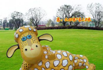公園小羊雕塑，噴砂發光雕塑，鑄銅工藝