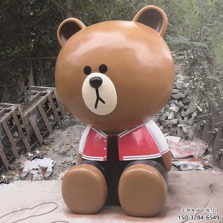 房地產(chǎn)布朗熊雕塑廠，仿古動(dòng)漫雕塑，噴砂制造