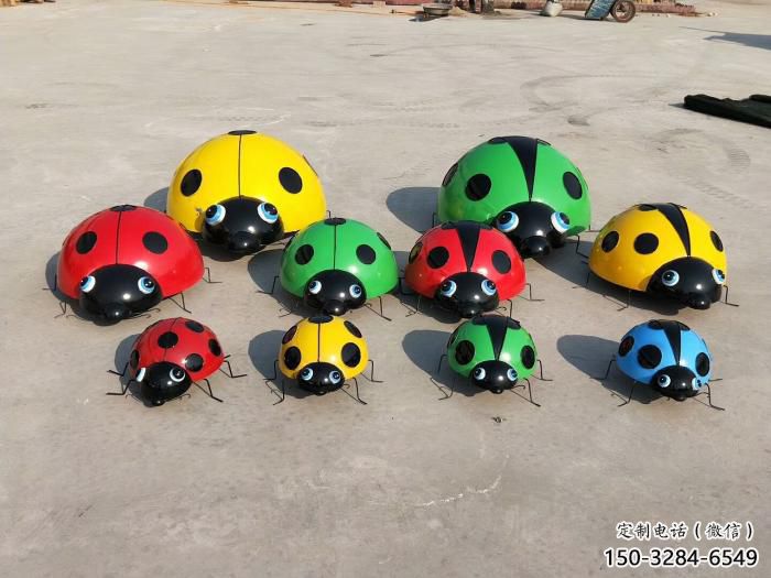 幾何瓢蟲雕塑 庭院仿真雕塑 彩繪擺件