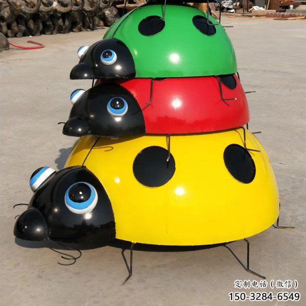 農村瓢蟲雕塑，鏤空海洋雕塑，抽象效果