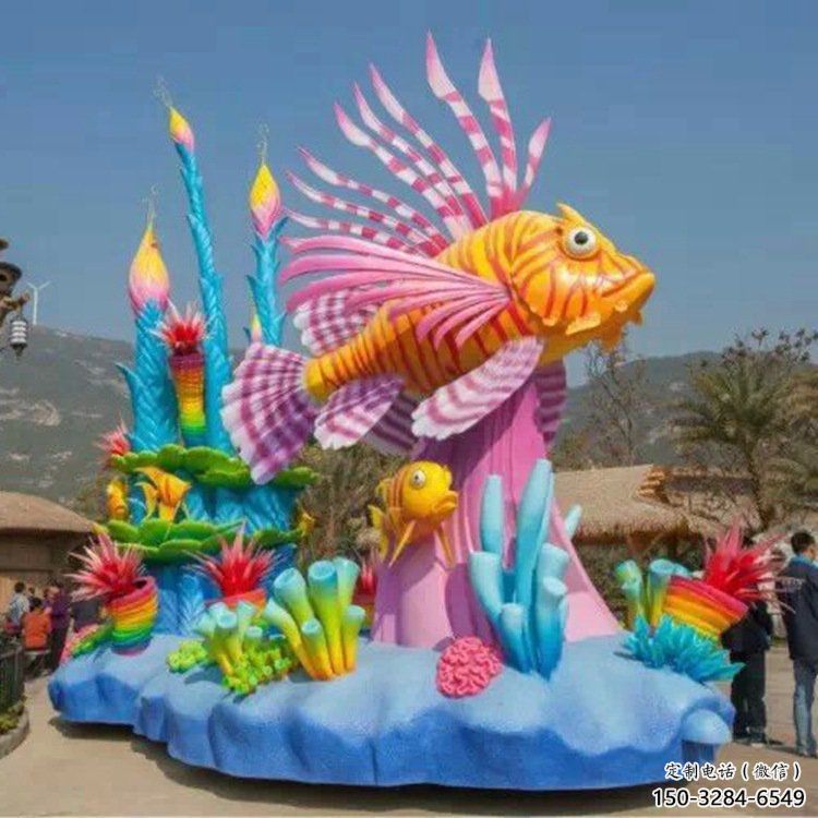 景區(qū)珊瑚雕塑，鍍金歐式雕塑，樹脂材質(zhì)