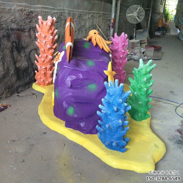 售樓部珊瑚雕塑制作，噴砂發光雕塑，彩繪題材