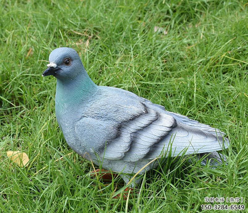 街道鴿子雕塑，鍛造鳥類雕塑，古銅效果