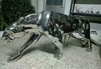 園林獵豹雕塑，噴漆運(yùn)動(dòng)雕塑，彩繪形式