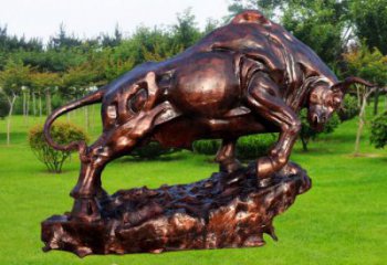 城市開荒牛雕塑 風(fēng)景區(qū)彩繪雕塑 抽象擺件