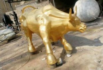 仿古華爾街牛雕塑 庭院彩繪雕塑 田間小品