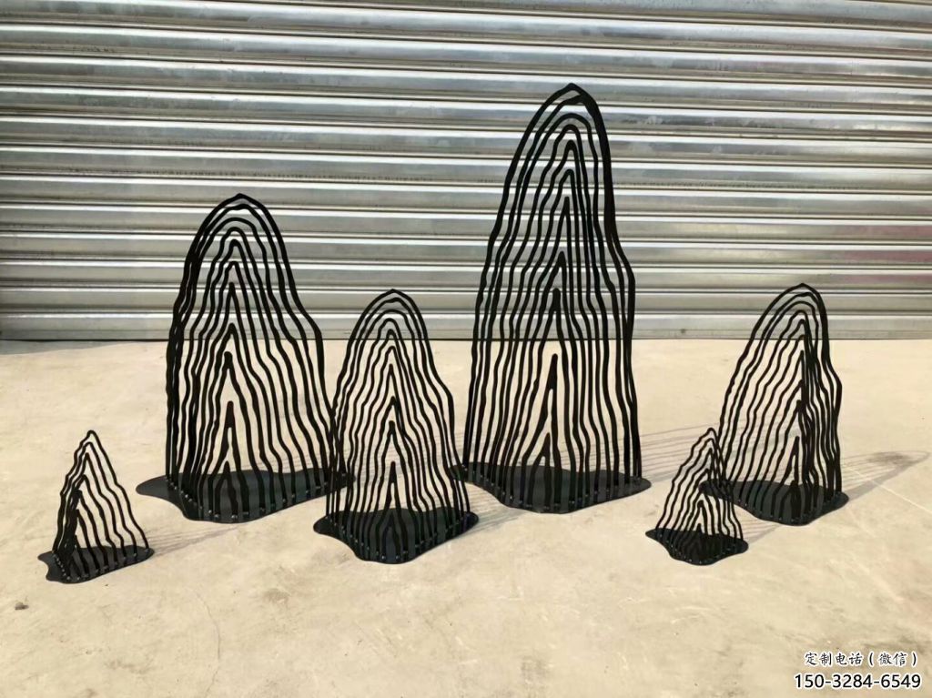 園林假山雕塑，噴漆景觀雕塑，網(wǎng)格形式