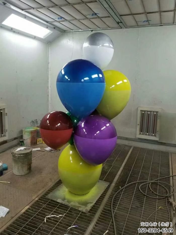 售樓部氣球雕塑，噴砂發光雕塑，烤漆題材