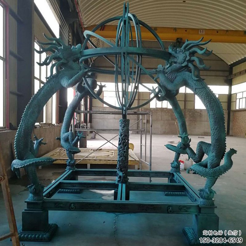 園林渾天儀雕塑，噴漆景觀雕塑，烤漆形式