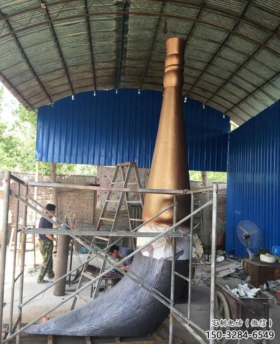 公園毛筆雕塑，噴砂發光雕塑，鍛造工藝