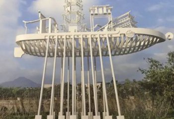 房地產(chǎn)帆船雕塑，仿古景觀雕塑，噴砂制造