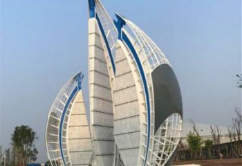 戶(hù)外帆船雕塑，鍍金歐式雕塑，鍍金工藝