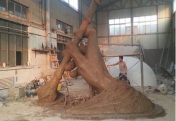 城市毛筆雕塑，網格體育雕塑，古銅效果