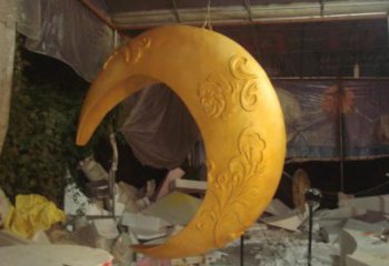 校園月亮雕塑，拉絲景觀雕塑，抽象主題