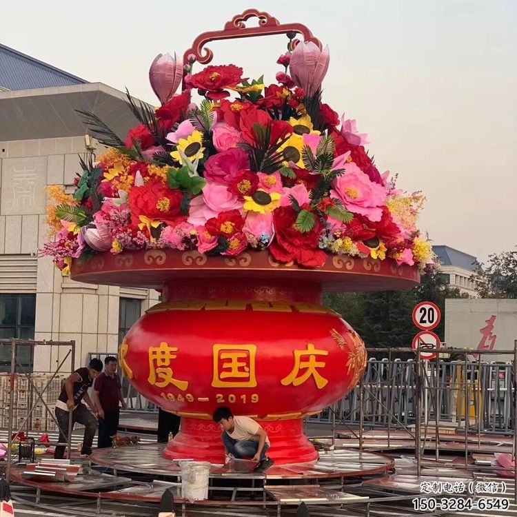 戶外花籃雕塑，仿真歐式雕塑，仿真工藝