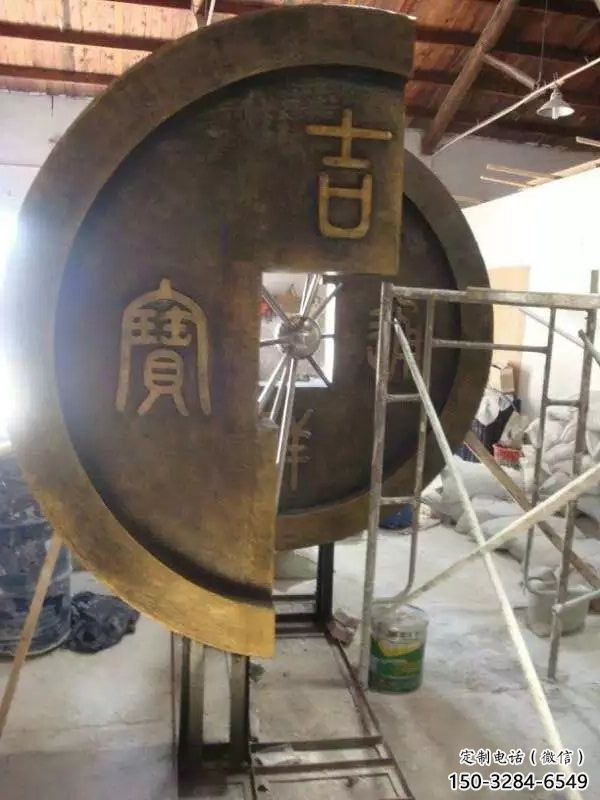 銅錢雕塑，仿古景觀雕塑，廣場(chǎng)擺件