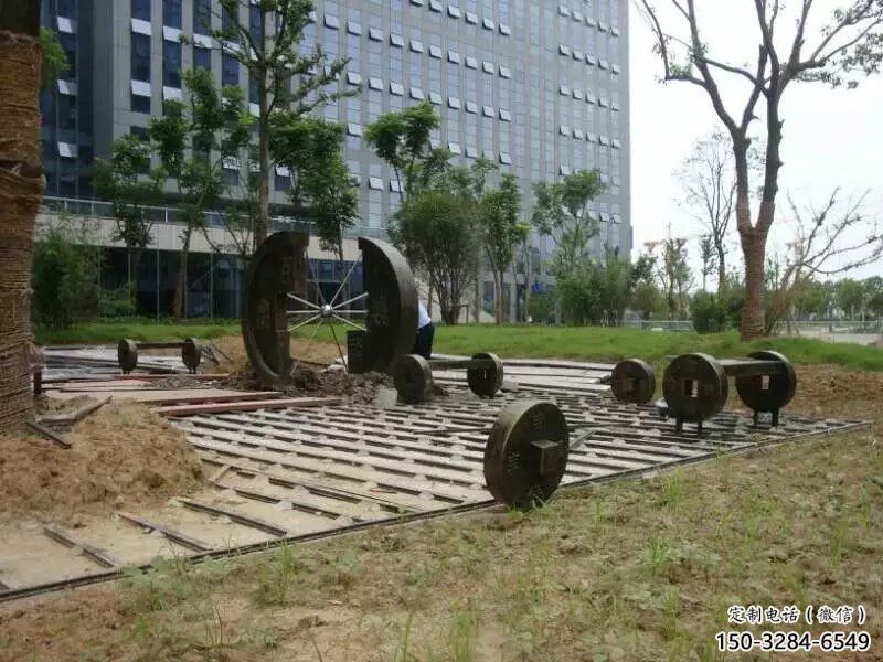 幼兒園銅錢雕塑，鐵藝文化雕塑，鑄造制作