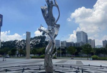 步行街海浪雕塑，鍛造景觀雕塑，拋光方式