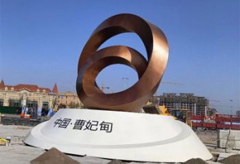 戶外圓環(huán)雕塑，烤漆歐式雕塑，抽象工藝