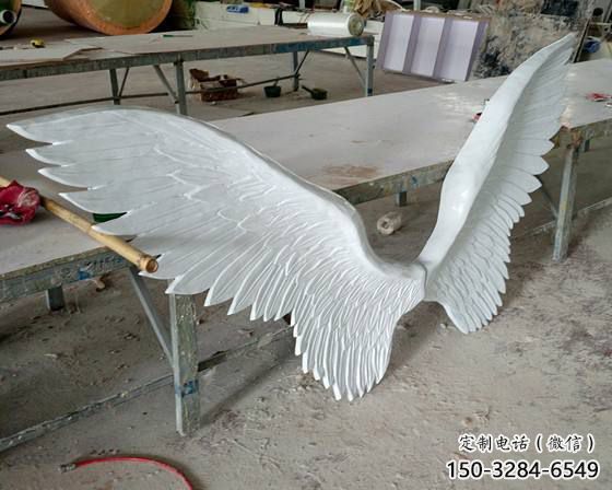 公園翅膀雕塑，噴砂發光雕塑，鍛造工藝