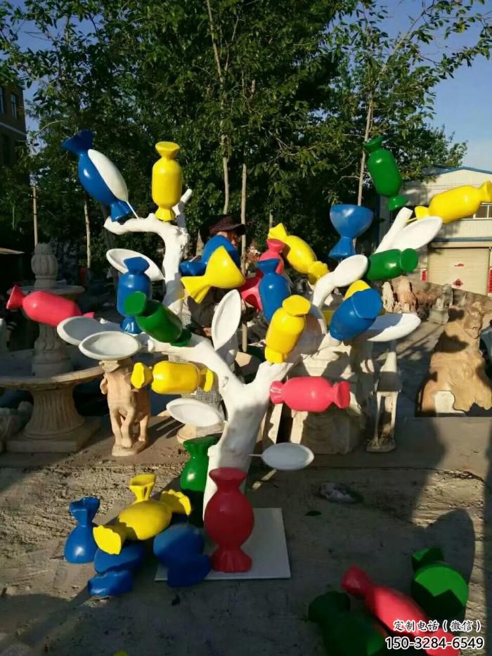 農(nóng)村糖果雕塑 抽象藝術(shù)擺件 烤漆雕塑