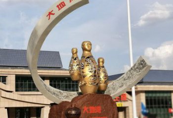 房地產(chǎn)酒瓶雕塑，仿古景觀雕塑，噴砂制造