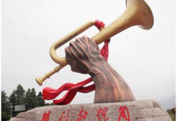 生產(chǎn)風(fēng)景區(qū)號角雕塑 售樓處廣場雕塑 烤漆擺件