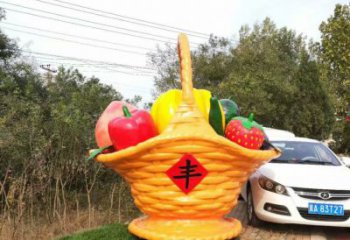 村口果籃雕塑 啞光景觀擺件 公園雕塑