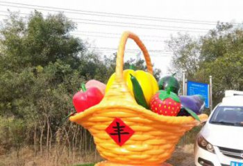 景觀場果籃雕塑 仿真景觀小品 景觀雕塑