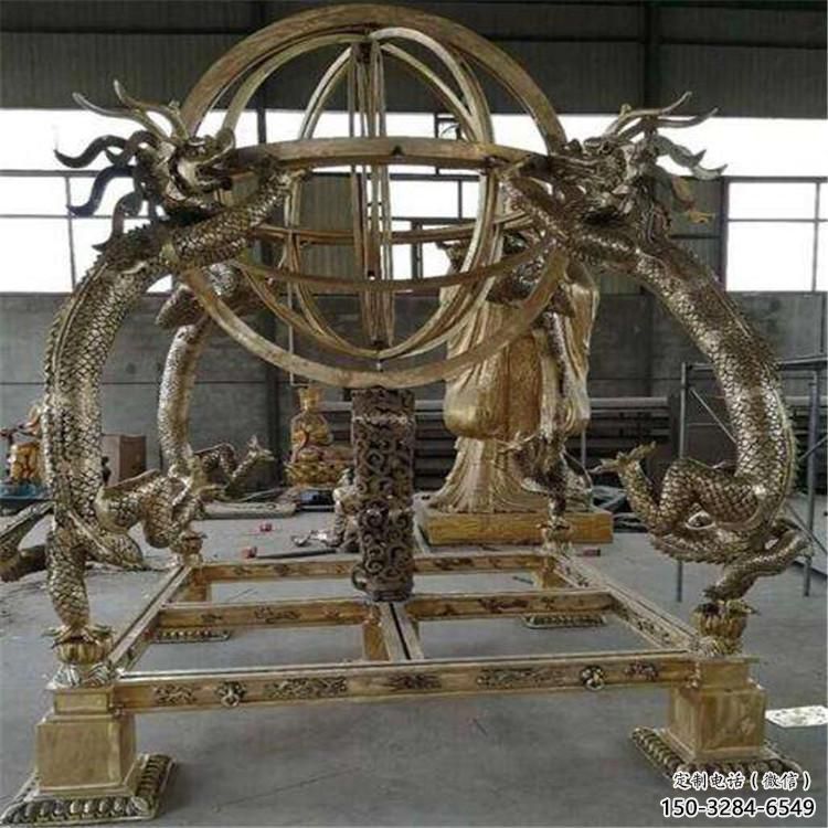 戶外地動(dòng)儀雕塑，鍍金歐式雕塑，鍍金工藝