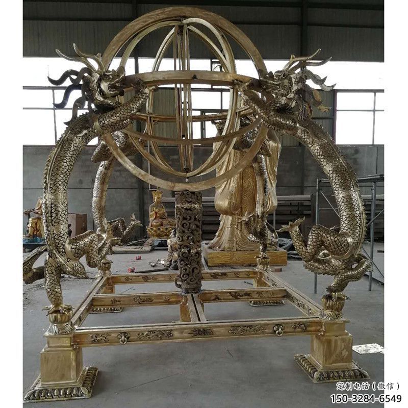 農村地動儀雕塑，鏤空景觀雕塑，抽象效果