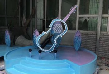 街道吉他雕塑 現代景觀擺件 彩繪雕塑