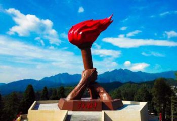 部隊(duì)火炬雕塑 景觀美陳小品 噴漆雕塑