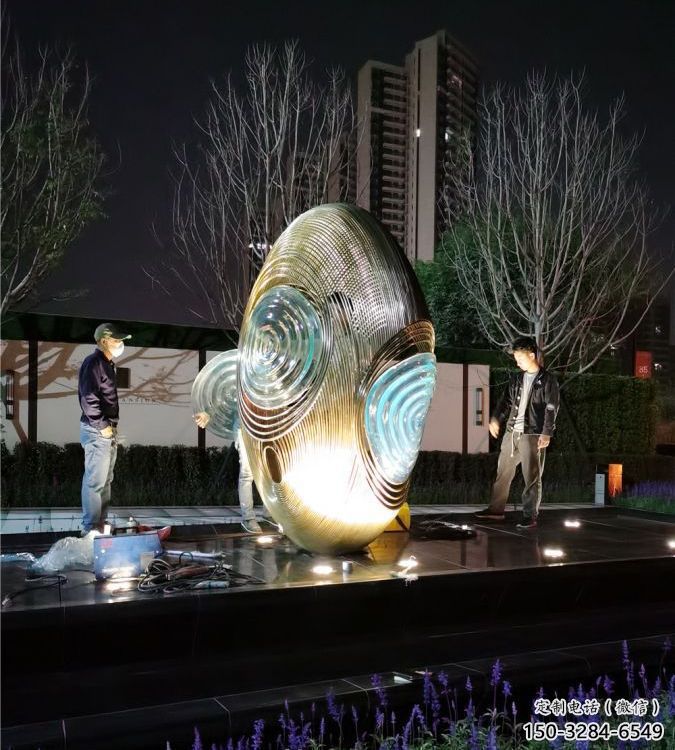 燈光雞蛋雕塑 懸空餐飲店小品 商業(yè)街雕塑