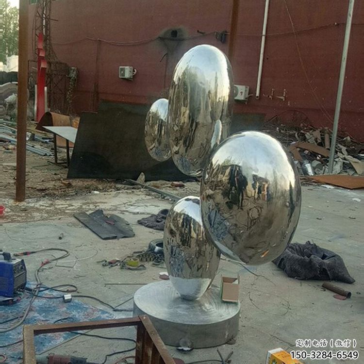 噴漆雞蛋雕塑 中式村口小品 草地雕塑