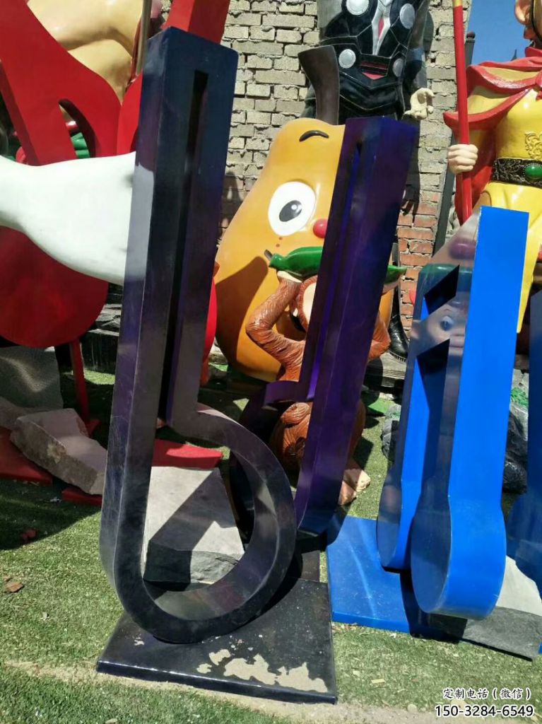 草地音符雕塑 現代校園小品 大型雕塑