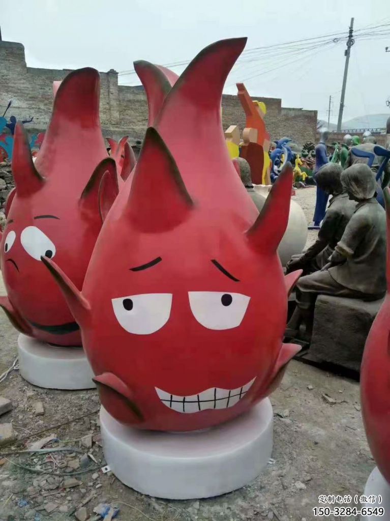 廣場(chǎng)火龍果雕塑 公園仿真雕塑 抽象擺件