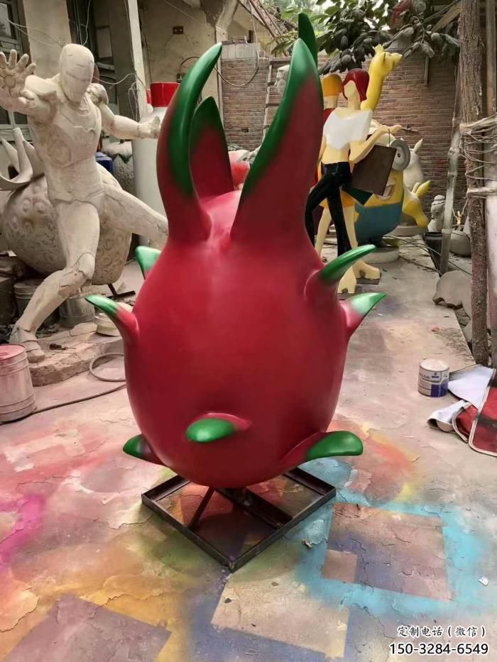 鏤空火龍果雕塑 廣場水果雕塑 門口小品