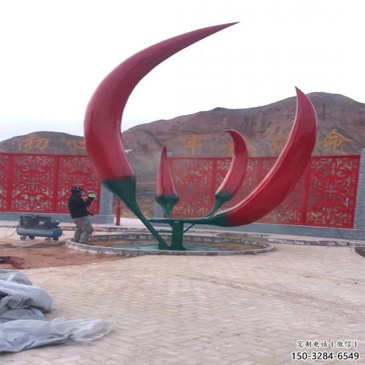 門口辣椒雕塑 售樓處仿真雕塑 彩繪小品